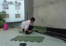 lắp máng ngăn nước mưa